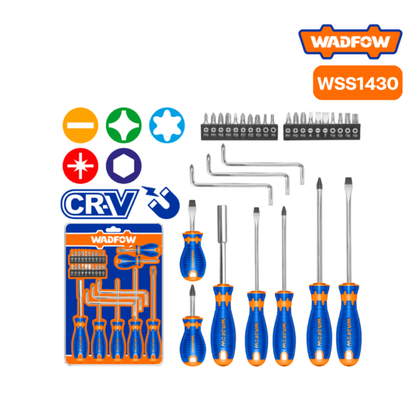 ชุดไขควงและดอกไขควง 30 ชิ้น CR-V WSS1430 WADFOW