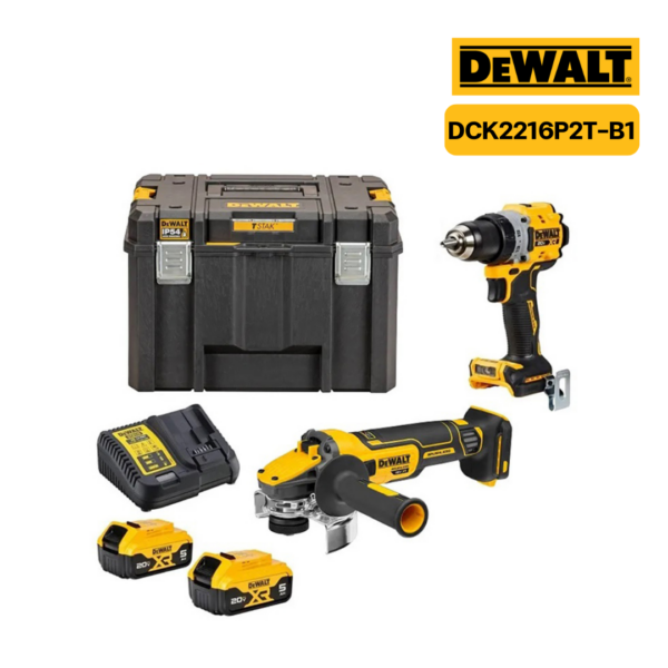 ชุดสว่านกระแทก+เจียรไร้สาย DCK2216P2T-B1 20V MAX DEWALT