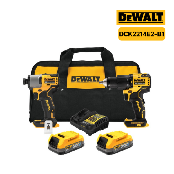 ชุดสว่านกระแทก+ไขควงกระแทกไร้สาย DCK2214E2-B1 20V MAX DEWALT