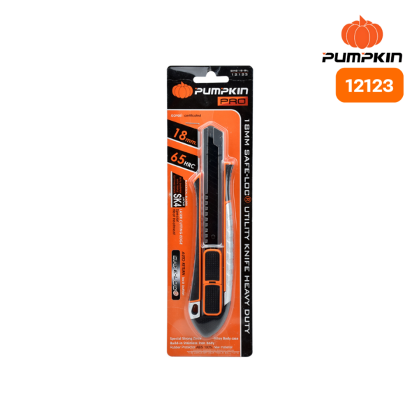 มีดคัตเตอร์ (12123) SAFE-LOC HEAVY BA818-BL 18MM PUMPKIN PRO