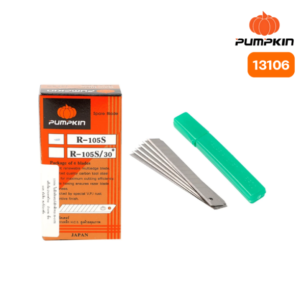 ใบมีดคัตเตอร์เล็ก (13106) R-105S 9MM. (6PCS/PCK) PUMPKIN
