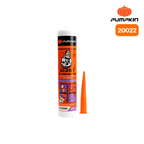 กาวซิลิโคนยาแนว (20022) PTT-ASS280W 280g. สีขาว PUMPKIN