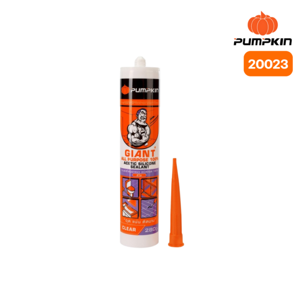 กาวซิลิโคนยาแนว (20023) PTT-ASS200C 280g. สีใส PUMPKIN