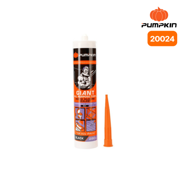 กาวซิลิโคนยาแนว (20024) PTT-ASS200B 280g. สีดำ PUMPKIN