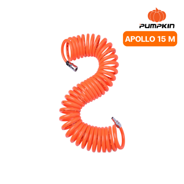 สายลมขดสปริงสีส้ม PU APOLLO 5x8MMx15M พร้อมคอปเปอร์ PUMPKIN