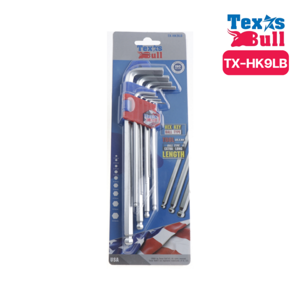 ประแจแอลหกเหลี่ยมหัวบอลTX-HK9LB ยาวพิเศษ 9PCS/SET TEXAS BULL