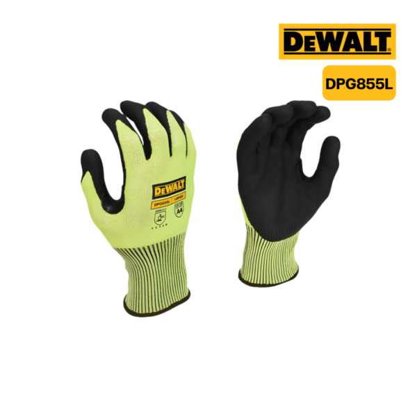 ถุงมือกันบาด DPG855 ไซส์ L แบบเรืองแสง DEWALT