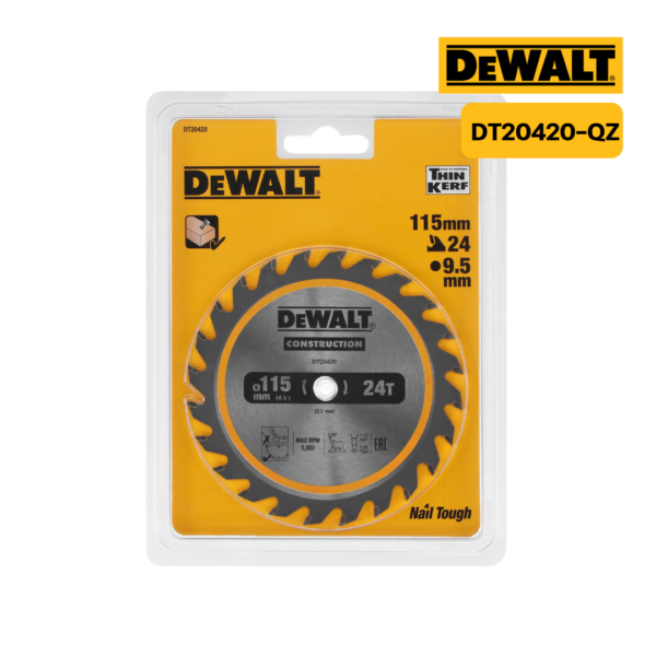 ใบเลื่อยวงเดือนตัดไม้ DT20420-QZ 115MM 24T FOR DCS571 DEWALT