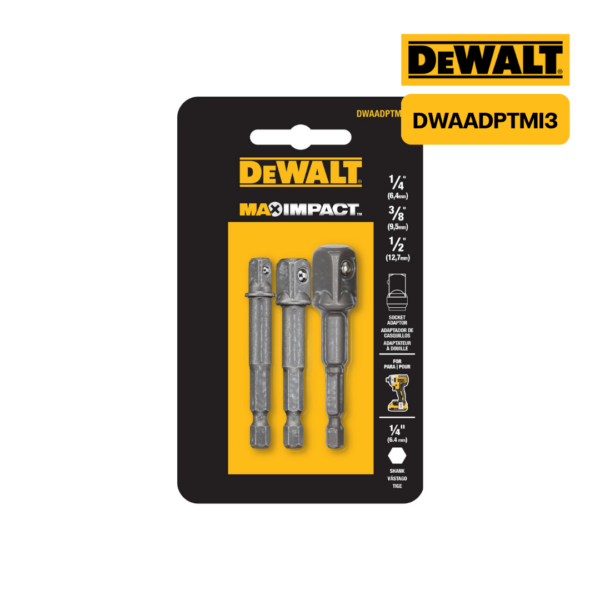 ก้านต่อลูกบ๊อกซ์ DWAADPTMI3 1/4,3/8,1/2INC DEWALT