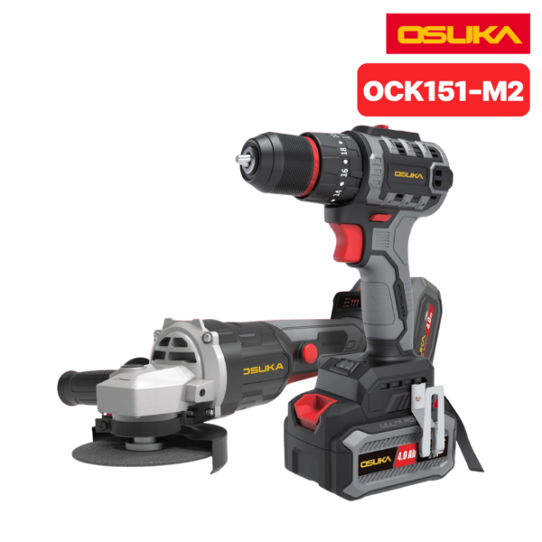 OSUKA COMBO SET สว่านกระแทกไร้สาย + เครื่องเจียร์ไร้สาย รุ่น OCK151-M2