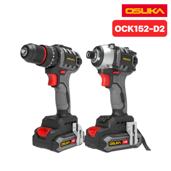 OSUKA ชุดสว่าน-ไขควงกระแทกไร้สายไร้แปรงถ่าน 20V OCK152-D2