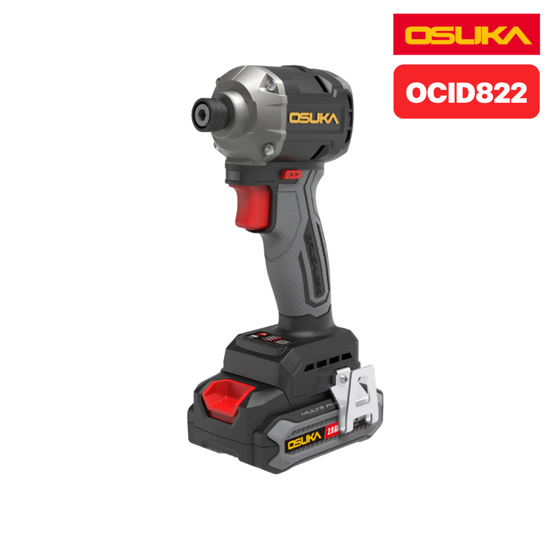 OSUKA ไขควงกระแทกไร้สาย 20V OCID822 + แบตเตอรี่ 2.0 Ah พร้อมแท่นชาร์จ+อุปกรณ์ครบชุด OSUKA ไขควงกระแทกไร้สาย 20V OCID822 + แบตเตอรี่ 2.0 Ah พร้อมแท่นชาร์จ+อุปกรณ์ครบชุด